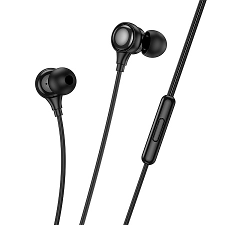 Проводные наушники M116, с микрофоном, Type-C, HOCO, вакуумные, черные