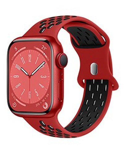 Ремешок на руку для Apple Watch 44/45/46/49 мм, силиконовый, Flexible series, WA19, HOCO, красный с черным