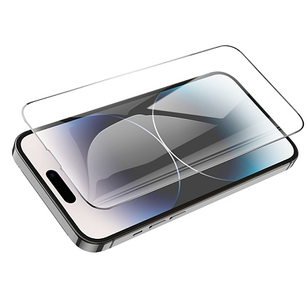 Защитное стекло для iPhone 14 Pro, G14, HOCO, Guardian shield series full-screen HD tempered glass, черное