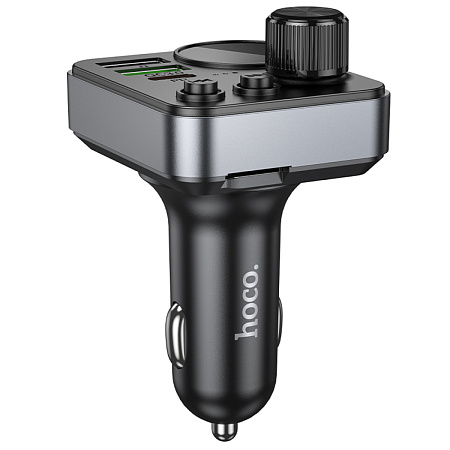 Bluetooth FM модулятор, E86, HOCO, 1 USB QC3.0+1 PD (30Вт)+1 USB 5V/0.5A, черный