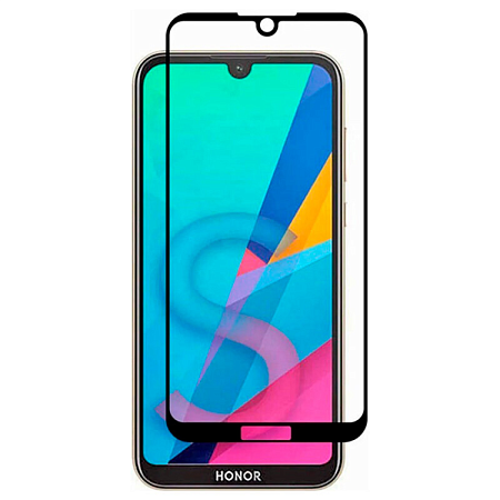 Защитное стекло на Honor 8S/Y5 2019, Silk Screen 2.5D, черный, X-CASE