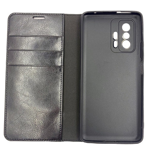 Чехол-книжка для Xiaomi Mi 11T/Mi 11T Pro, боковой, экокожа, черный