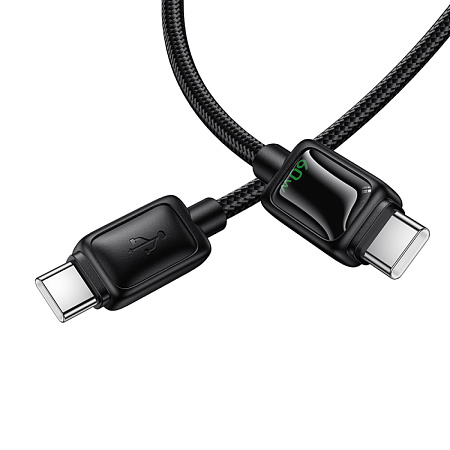 Кабель Type-C на Type-C, HOCO, U146, с индикацией, 1.2 метра, 60W, цвет черный