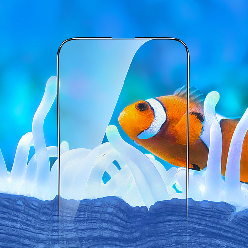 Защитное стекло для iPhone 16 Pro/17, G5, HOCO, Full screen silk screen HD tempered glass, черное
