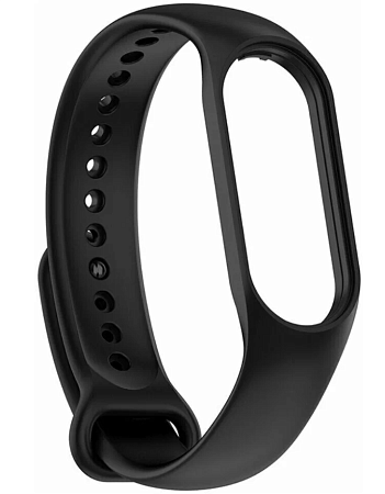 Ремешок на руку для Mi band 5/6/7, силиконовый, черный