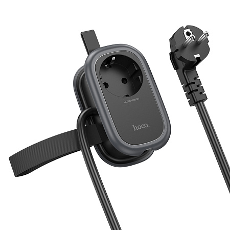 Сетевой фильтр на 1 розетка+2 USB+1 PD, 1.1м, NS7, HOCO, черный