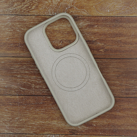 Чехол-накладка для iPhone 16 Pro Max, Silicon Case, магнитный (MagSafe), без лого, X-CASE, бежевый