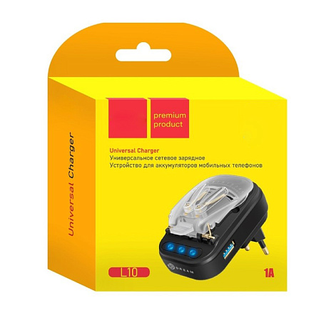 Универсальное ЗУ для аккумуляторов с USB (лягушка), L10 1A USB, черный