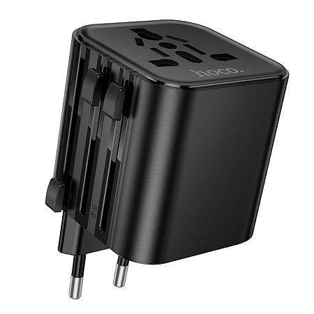 Переходник на розетку (все виды), AC29, HOCO, выход: 1000W, цвет черный