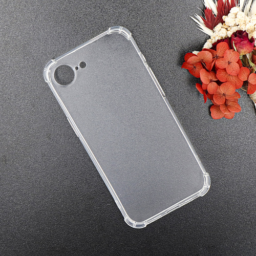 Чехол силиконовый для iPhone 16e, усиленные края, с защитой камеры, X-CASE, прозрачный
