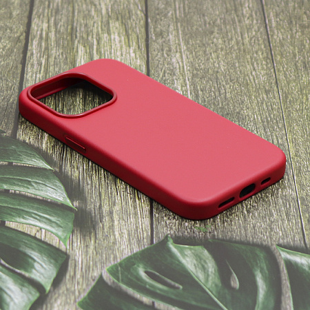 Чехол-накладка для iPhone 15 Pro, экокожа, магнитный (MagSafe), без лого, X-CASE, красный