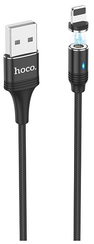 USB дата кабель Lightning, HOCO, U76, магнитный, черный