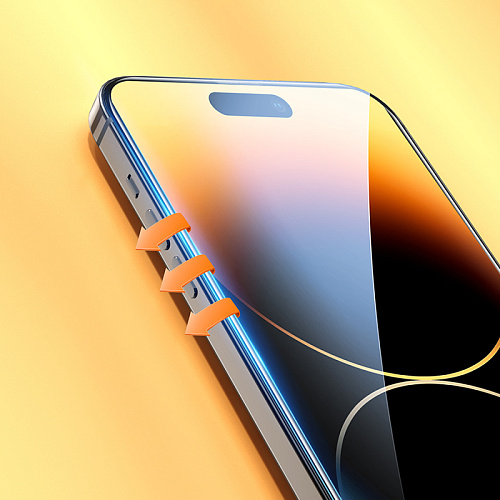 Защитное стекло для iPhone 14 Pro, G12, HOCO, Full screen HD 5D large arc tempered glass, черное
