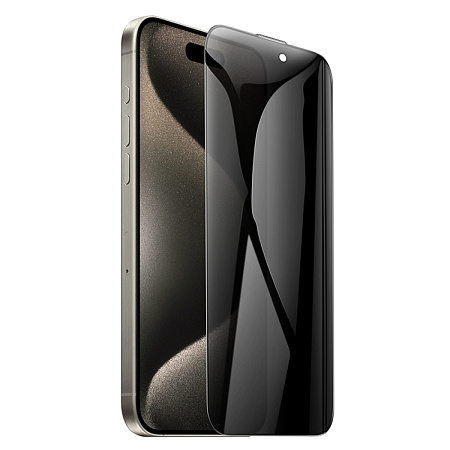 Защитное стекло для iPhone 15 Pro Max, A777 Plus, HOCO, антишпионское, черное