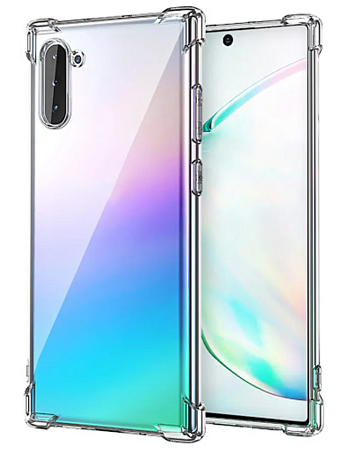 Чехол силиконовый для Samsung Galaxy Note 10,  усиленные края, X-CASE, прозрачный