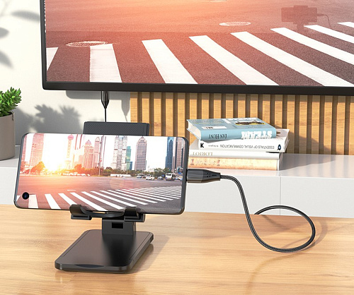 HDMI кабель на Type-C, UA16, HOCO, 2м, metal gray