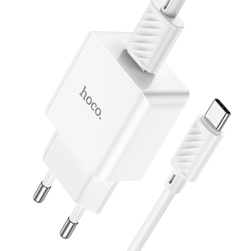 Сетевое зарядное устройство, 1 USB 2.1A (C106A), HOCO, Type-C, белый