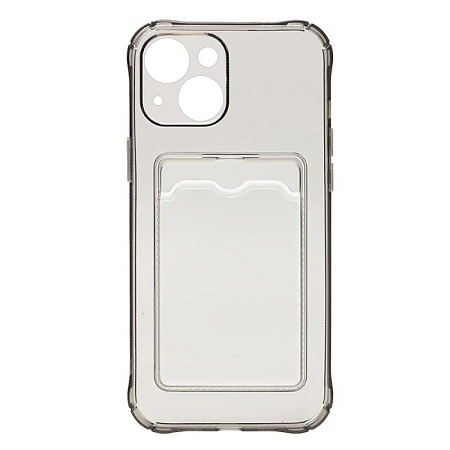 Чехол силиконовый для iPhone 15 Plus (6.7), с карманом для карты, с защитой камеры, X-CASE, затемненный