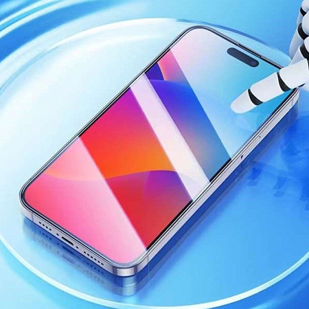 Защитное стекло для iPhone 15 Pro Max, G5, HOCO, Full screen silk screen HD tempered glass, черное