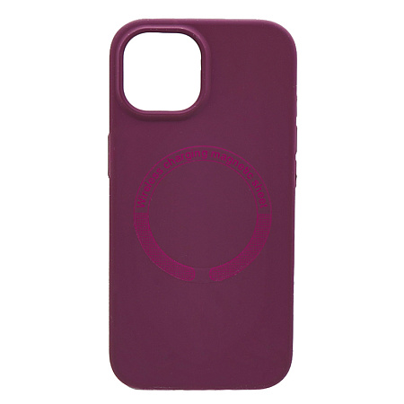 Чехол-накладка для iPhone 15, Silicon Case, магнитный (MagSafe), без лого, X-CASE, винный