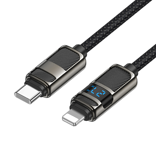 Кабель Lightning to Type-C (PD), HOCO, U137, 1.2м, с дисплеем, черный