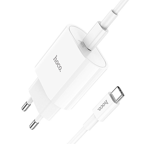 Сетевое зарядное устройство, 1 PD 20W (C94A), HOCO, Type-C to Type-C, белый