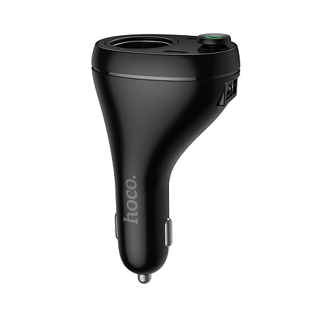 Bluetooth FM модулятор, E88, HOCO, с разветвителем прикуривателя, черный