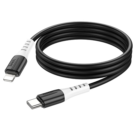 Кабель Lightning to Type-C (PD), HOCO, X82, 1м, силиконовый, черный