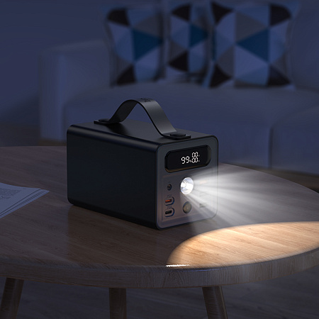 Универсальный Доп. Аккумулятор 60000mAh, J138, HOCO, 1 USB-A (22.5W)+2 USB-A+1 PD (20W)+DC12V, вход  Type-C, черный