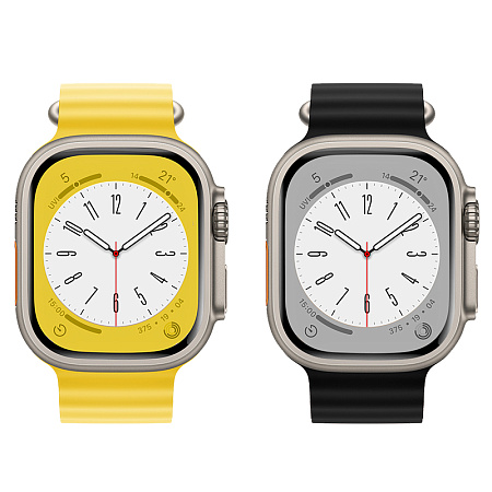 Ремешок на руку для Apple Watch 44/45/46/49 мм, HOCO, WA12, силиконовый ребристый, черный