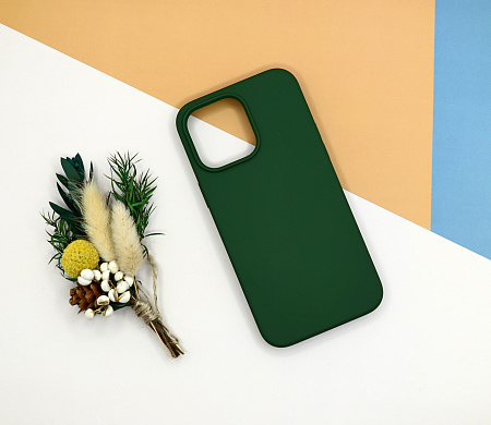 Чехол-накладка для iPhone 14 Pro Max, Silicon Case, без лого, сосновый лес