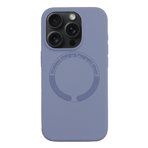 Чехол-накладка для iPhone 15 Pro Max, Silicon Case, магнитный (MagSafe), без лого, X-CASE, светло-голубой