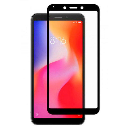 Защитное стекло на Xiaomi Redmi 6/6A, 9D, черный, X-CASE