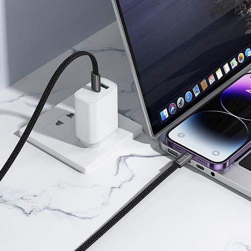 Кабель Lightning to Type-C (PD), HOCO, X125, 1м, плоский, 30W, черный