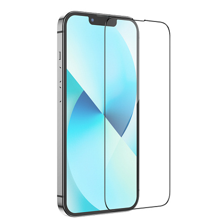 Защитное стекло на iPhone 13 (6.1)/13 Pro/14/16e, G8, HOCO, 3D Full screen fine edge anti-fall tempered glass, черное