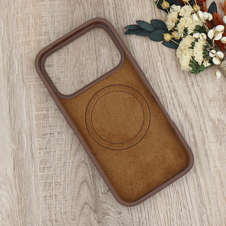Чехол-накладка для iPhone 17 Pro Max, Silicon Case, магнитный (MagSafe), без лого, X-CASE, коричневый