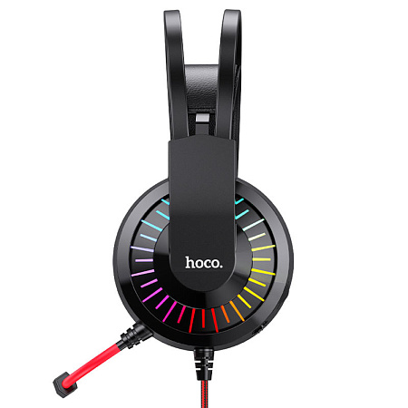 Проводные наушники W105, HOCO, игровые с микрофоном, красные