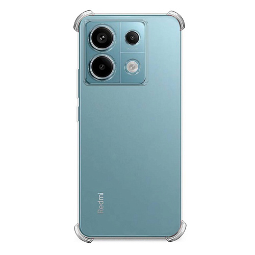 Чехол силиконовый для Xiaomi Redmi Note 13 Pro (5G)/Poco X6 (5G), усиленные края, c защитой камеры, X-CASE, прозрачный