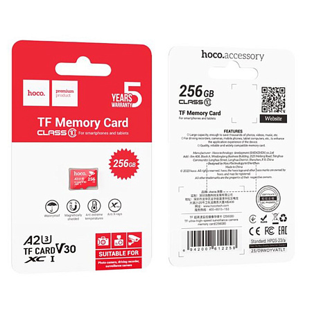 Micro SD 256GB class 10 U3, HOCO, A2