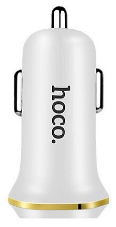 Автомобильное зарядное устройство, 2 USB 2.1A (Z1), usb cable lightning, HOCO, белый