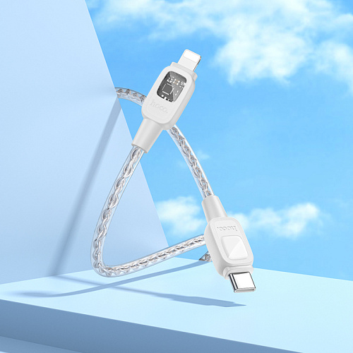 Кабель Lightning to Type-C (PD), HOCO, U124, 1.2м, силиконовый, серый