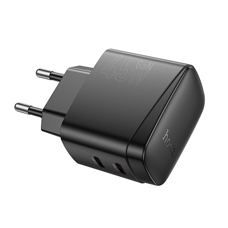Сетевое зарядное устройство, 2 PD 45W (CS62A), HOCO, черный