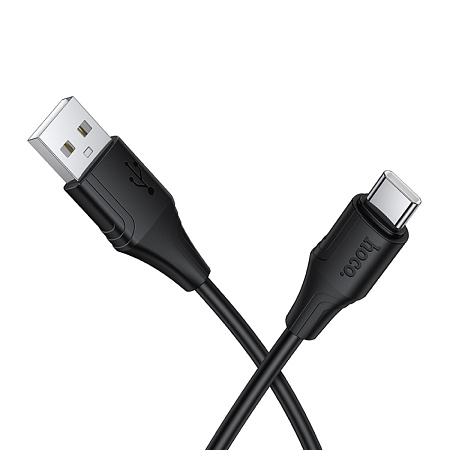 Usb кабель Type-C, HOCO, X124, силиконовый, 1м, ток до 2.3A, черный