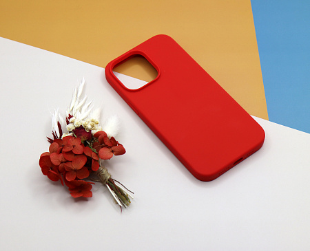 Чехол-накладка для iPhone 14 Pro Max, Silicon Case, без лого, красный