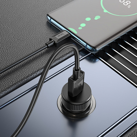 Автомобильное зарядное устройство, 1 USB 3.0QC (Z49A), HOCO, черный