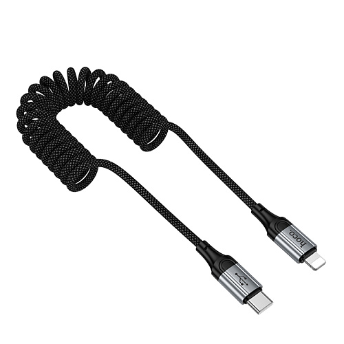 Кабель Lightning to Type-C (PD), HOCO, X121, 1.5 метра, PD 27W, витой, цвет черный