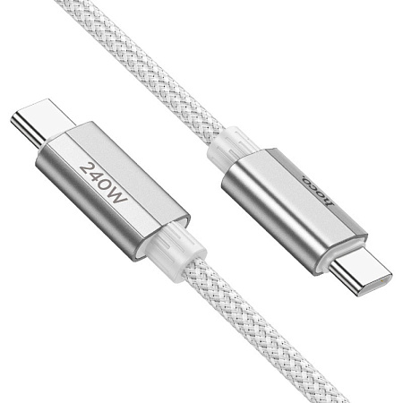 Кабель Type-C на Type-C, HOCO, U134, 240W, 1.8м, серый