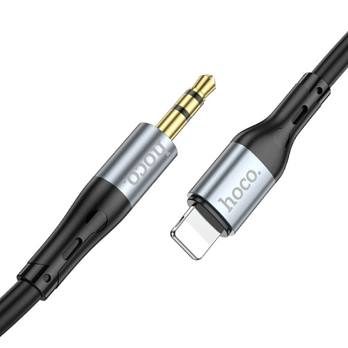 AUX Audio кабель 3,5 мм на Lightning, UPA22, HOCO, черный