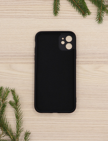 Чехол силиконовый для iPhone 12 (6.1), с карманом для карты, с защитой камеры, X-CASE, черный