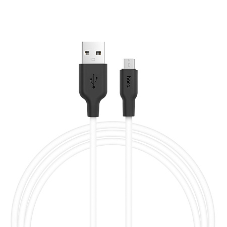 USB Кабель Micro, HOCO, X21, силиконовый, черно-белый